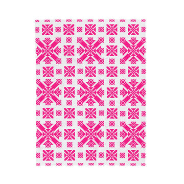 FUNSTUFFPRINT Pink Argyle Snowflake Velveteen Plush Blanket