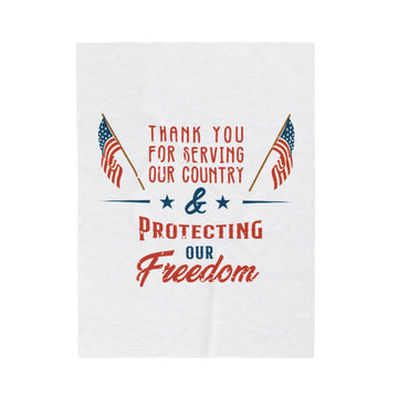 FUNSTUFFPRINT Thank You Veterans Velveteen Plush Blanket
