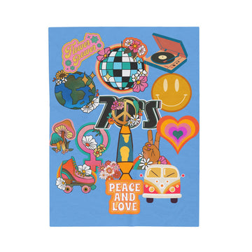 FUNSTUFFPRINT The 70’s Velveteen Plush Blanket