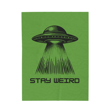 FUNSTUFFPRINT Stay Weird Velveteen Plush Blanket
