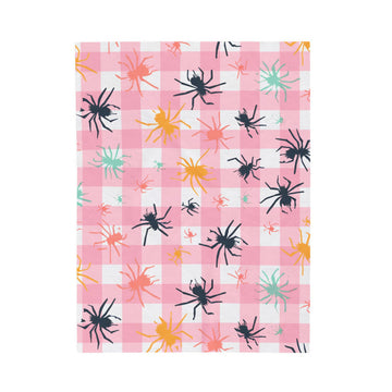 FUNSTUFFPRINT Plaid Spiders Velveteen Plush Blanket