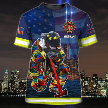 FUNSTUFFPRINT Personalized Name 3D T-Shirt 9 11Never Forget Firefighter 3D Shirt, All Gave Some Some Gave All 3D T-shirt