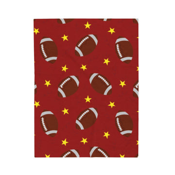 FUNSTUFFPRINT Red Football Velveteen Plush Blanket