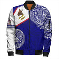 FUNSTUFFPRINT American Samoa Bomber Jacket Polynesian Flag With Coat Of Arms 3D Bomber Jacket