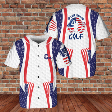 United States Summer Golf 3D BaseBall Jersey For Golfer Sport Lover