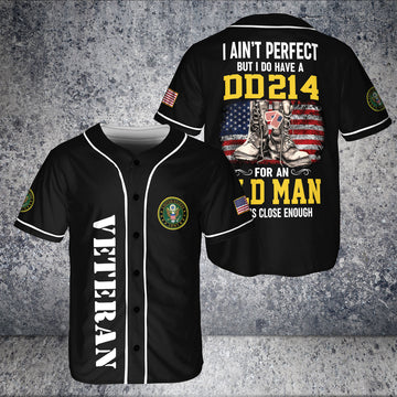 Never Underestimate An Old Man With A DD-214 Veteran 3D BaseBall Jersey