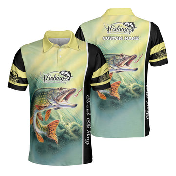 Custom Trout Fishing 3D AOP Polo Shirt Custom Name Gift For Dad Father's Day