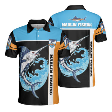 Sea Marlin Fishing 3D AOP Polo Shirt Dad Father's Day Gift