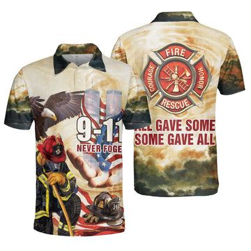 9/11 Days Firefighter All Gave Some, Some Gave 2021 Memorial AOP Polo Shirt