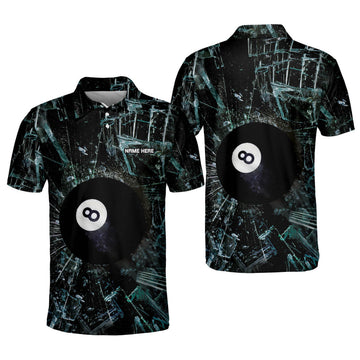 Custom 3D Billiards 8 Ball Pool Player Billiard Polo Shirt, Custom Billiard ball for Team, Men's Billiard Polo Shirts