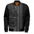 FUNSTUFFPRINT American Samoa Bomber Jacket Polynesia Tribal Tattoo Grey 3D Bomber Jacket