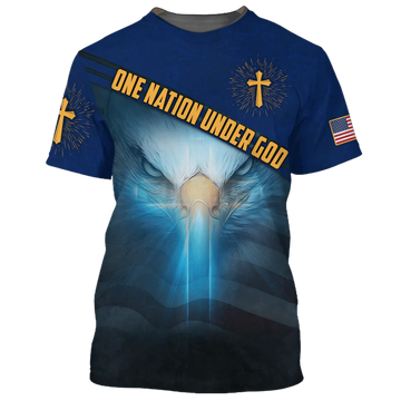 One Nation Under God Shirt Proud American Eagle Unisex 3D Premium Shirts