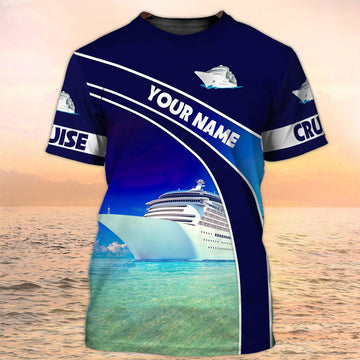 FUNSTUFFPRINT Personalized Name Cruise T-Shirts Funny, 3D All Over Printed Cruise Ship T-Shirts For Him Her 3D T-shirt