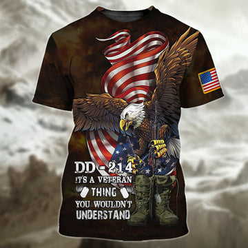 FUNSTUFFPRINT Dd-214 Veteran 3D Shirts For Men Women, Us Veteran 3D T-shirt