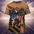 Veterans Eagle 3D Print T-Shirt, Old Veteran Clothing, Veteran Apparel