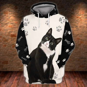 FUNSTUFFPRINT Tuxedo Cats 3D Hoodie and Zip Hoodie