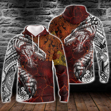 FUNSTUFFPRINT- Dragon Tattoo 3D Hoodie and Zip Hoodie