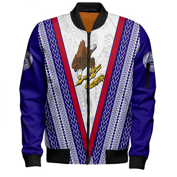 FUNSTUFFPRINT American Samoa Bomber Jacket Polynesian Tribal Flag 3D Bomber Jacket