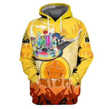 FUNSTUFFPRINT DJ Music Lover Yellow 3D Hoodie and Zip Hoodie