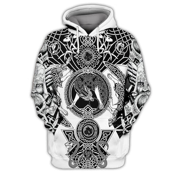 FUNSTUFFPRINT- Viking Tattoo 3D Hoodie and Zip Hoodie
