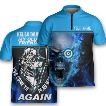 Custom Archery Hello Darkness Skull Shooter Archery Jersey Zipper Shirt