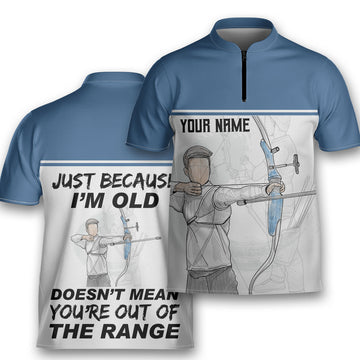 Custom Personalized You Are Out Of Range Shooter Archery Jersey Zipper Shirt