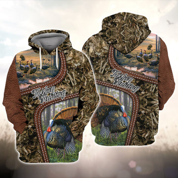 FUNSTUFFPRINT Turkey Bird Hunting Animal Hunter Camo Tattoo 3D Hoodie and Zip Hoodie