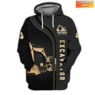 FUNSTUFFPRINT Excavator - Personalized Name 3D Hoodie and Zip Hoodie