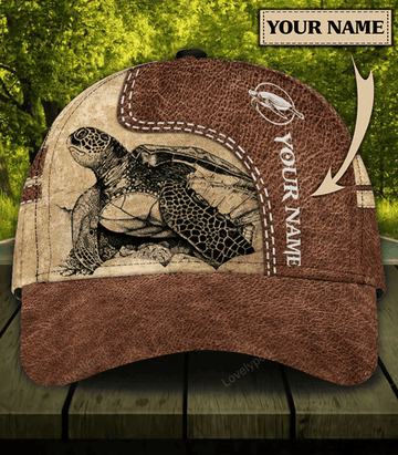 FUNSTUFFPRINT Personalized Turtle Classic Cap, Turtle 3D hat, Gift for Turtle Lovers, 3D Printed Cap
