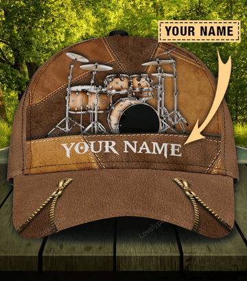 FUNSTUFFPRINT Personalized Drum Classic Cap, Gift for Music Lovers, Drum Lovers