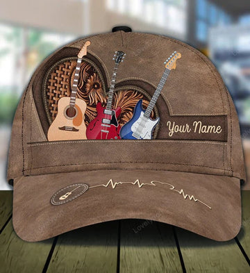 FUNSTUFFPRIT Personalized Guitar Classic Cap, Gift for Music Lovers, Guitar Lovers hat for men and women