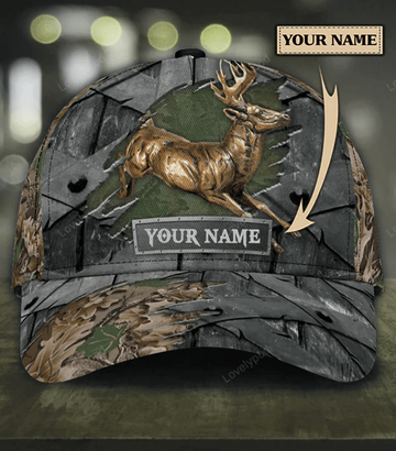 FUNSTUFFPRIT Personalized Deer Classic Cap, Gift for Deer Lovers, Hunting Lovers, Classic Cap for men and women