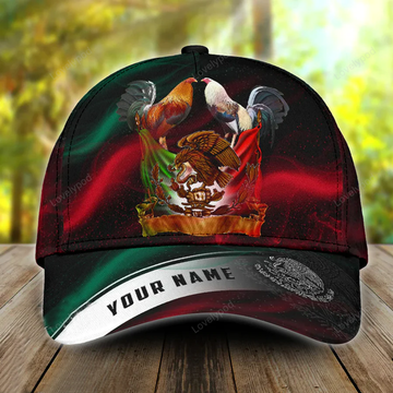 FUNSTUFFPRIT Personalized Mexico Rooster Smoke 3D Classic Cap Hat, Mexico Rooster Hat Cap For Chicken Lover, Rooster Gift