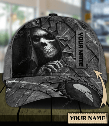 FUNSTUFFPRIT Personalized Skull Classic Cap, Gift for Skull Lovers, Skull Hat Cap For Men And Women