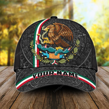 FUNSTUFFPRIT Personalized Mexico 3D Full Print Classic Cap, Aztec Pattern Baseball Hat Cap For Him, Aztec Cap Hat