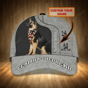 FUNSTUFFPRIT Personalized 3D Full Printing German Shepherd Dog Cap For Men And Woman, Dog Cap Hat, Gift For Dog Lover