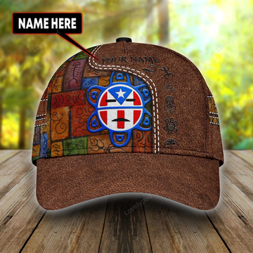 FUNSTUFFPRINT Customized Puerto Rico Cap Hat in Leather Pattern, Puerto Rico Gifts