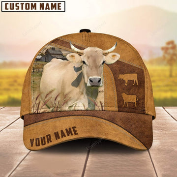 FUNSTUFFPRINT Custom Name Braunvieh Cattle Cap , Cattle Hat, Farm Baseball Hat, Cap Hat For Farmer Farm Lover