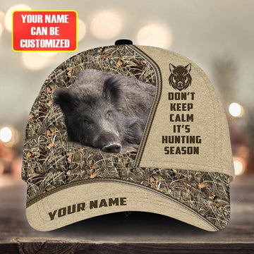 FUNSTUFFPRINT Personalized Name Boar Hunterholic Classic Cap, Gift for Hunting lover