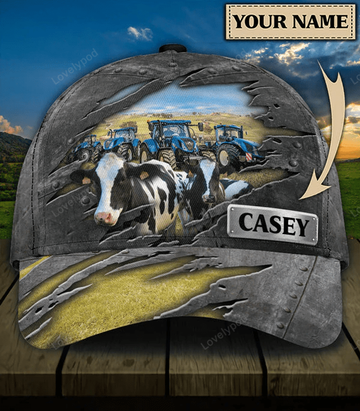 FUNSTUFFPRINT Personalized Cow Classic Cap, Personalized Gift for Farmers, Cow Lovers