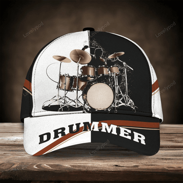 FUNSTUFFPRIT Personalized American Drummer Cap, 3D All Over Print Drum Cap Hat In Usa Flag, Gift To Drum Lover Drummer Gift