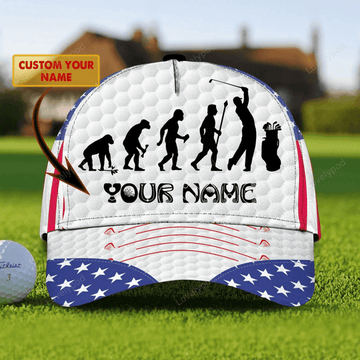 FUNSTUFFPRIT Custom Name Classic Cap For A Golf Lover, Best Gift For National Golf Lovers Day, Golf Cap Hat
