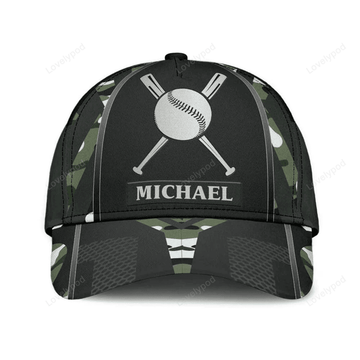 FUNSTUFFPRINT Customized Baseball Classic Cap for Friends, Glove and Baseball 3D Hat for Baseball Players