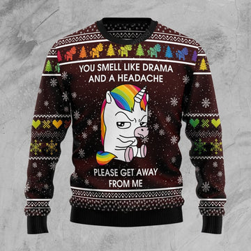 FUNSTUFFPRINT Funny Unicorn Ugly Christmas Sweater For Men & Women Ugly Sweater