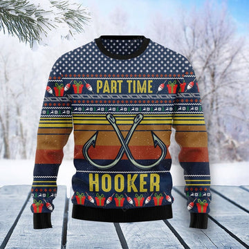 FUNSTUFFPRINT Fishing Lover Funny Ugly Christmas Sweater Gift For Men & Women Adult Ugly Sweater