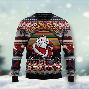 FUNSTUFFPRINT Hockey Is Back Ugly Christmas Sweater For Ugly Sweater