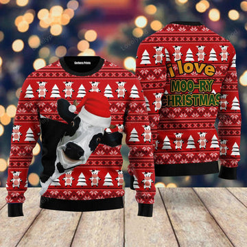FUNSTUFFPRINT Funny Cow Ugly Christmas Ugly Sweater