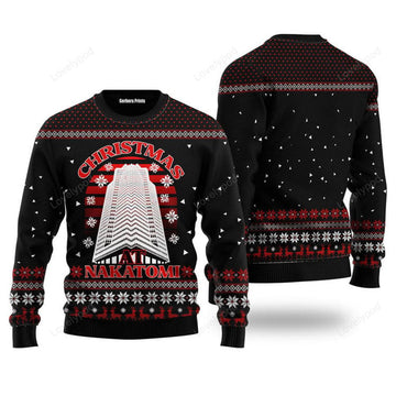 FUNSTUFFPRINT Christmas At Nakatomi Plaza Ugly Christmas Sweater For Men & Women Ugly Sweater