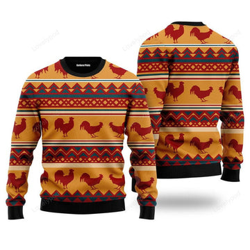 FUNSTUFFPRINT Amazing Chicken Ugly Christmas Sweater For Men & Women Ugly Sweater
