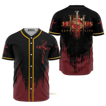 Jesus Saved My Life - Baseball Jersey
